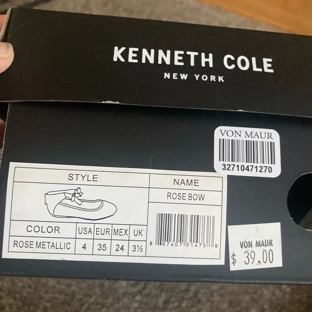 Kenneth‎ Cole New York Little Girls Rose Bowie Ballet Rose Metallic size 4